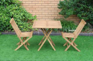 Picture of BALI Solid Teak - D80 Square Table with 2 Chairs