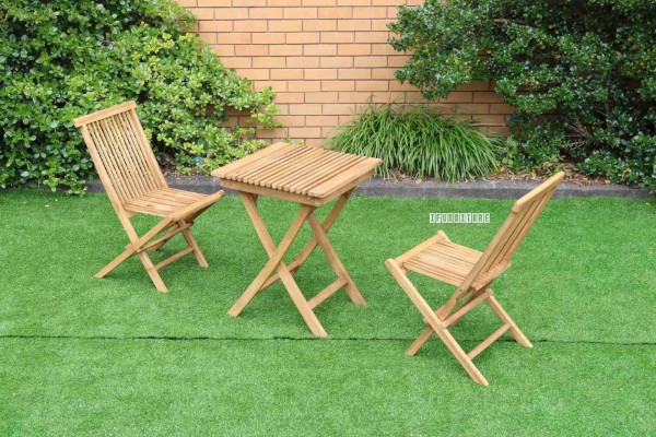 Picture of BALI Solid Teak - 60 Square Table with 2 Chairs