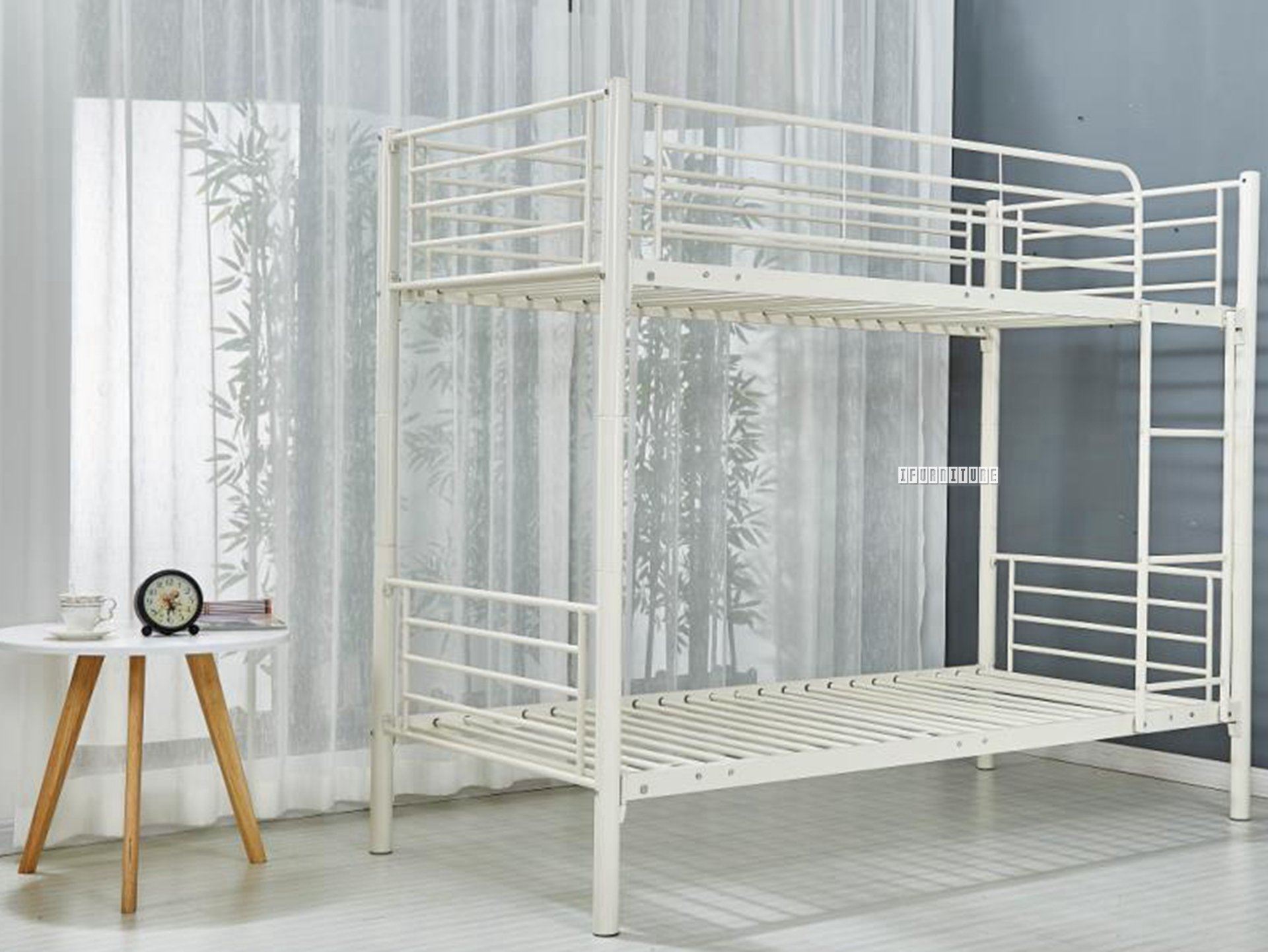 STELLA Steel SingleSingle Bunk Bed Frame (White)