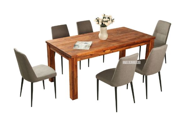 Picture of PHILIPPE 7PC Acacia Dining Combo (Rustic Java Colour)