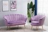Picture of EVELYN Curved Flared Velvet Love Seat (Violet/Purple)
