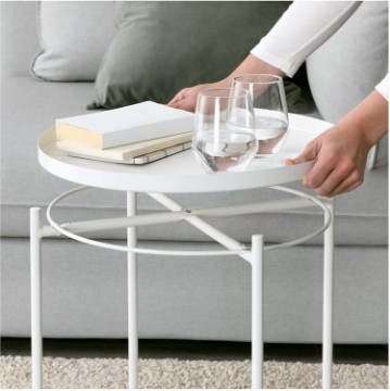 Picture of SASAKI Simple Side Table with Removable Tray (White)