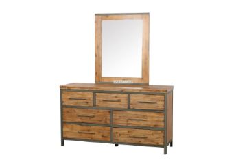 Picture of KANSAS 7-Drawer Dresser with Mirror - Dresser with Mirror