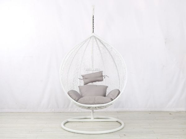 Picture of ALBURY Outdoor Rattan Hanging Egg Chair (White)
