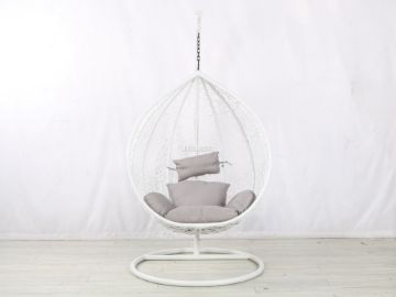 Picture of ALBURY Rattan Outdoor Hanging Egg Chair (White)