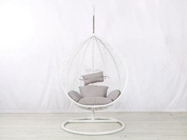 Picture of ALBURY Rattan Outdoor Hanging Egg Chair (White)