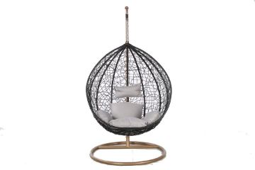 Picture of ALBURY Outdoor Rattan Hanging Egg Chair (Black)