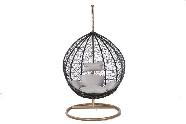 Picture of ALBURY Rattan Outdoor Hanging Egg Chair (Black)