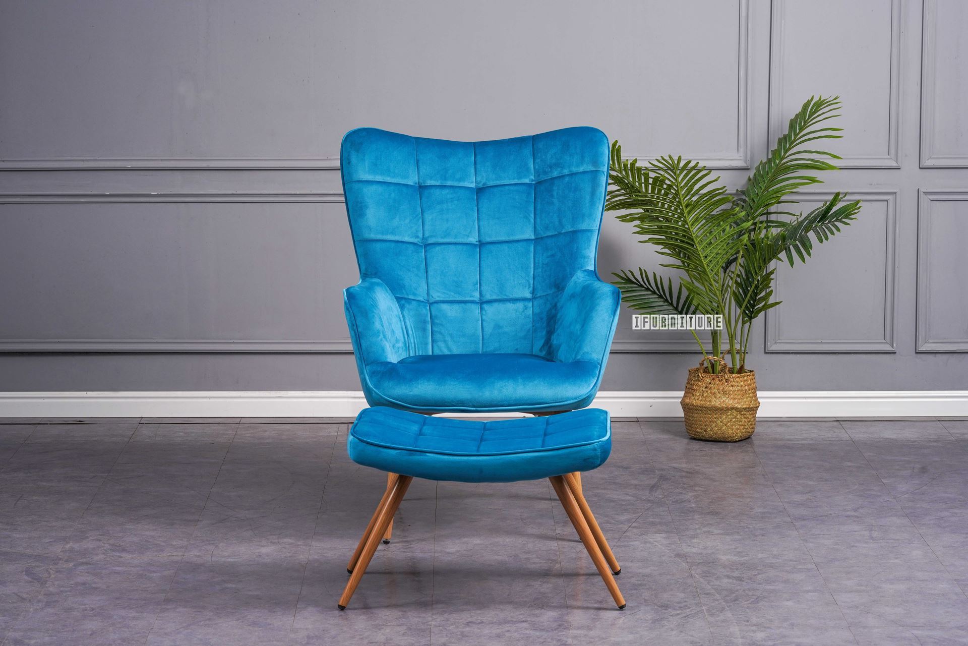 WHISTLER Lounge Chair with Ottoman (Blue)