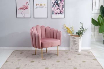Picture of LISTON Curved Flared Accent Chair (Pink Velvet)