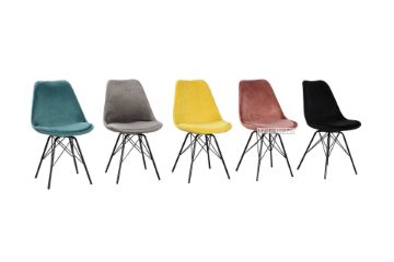 Picture of GAZEL Velvet Dining Chair in Black/Blue/Yellow/Green/Grey/Pink Colour