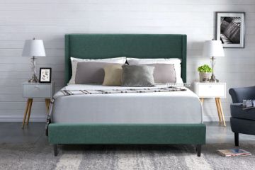 Picture of POOLE Bed Frame in Double/Queen Size (Green Velvet)