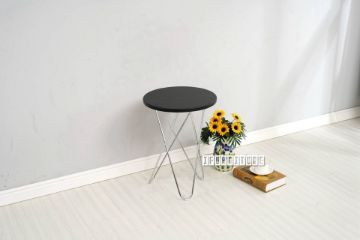 Picture of HAZLEWOOD Round  Side Table *Black Top Chrome Base