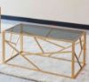 Picture of CLIO Rectangle Grey Glass with Golden Legs Coffee Table