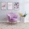 Picture of EVELYN Curved Flared Accent Velvet Chair (Violet/Purple)
