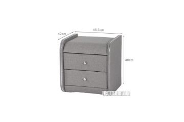 Picture of SHADOW Fabric Bedside Table *Grey