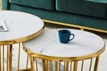 Picture of MONTROSE Marble Top with Golden Legs Side Table - D60