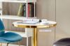 Picture of SYNE Marble Top Stainless Steel D80 Round Dining Table (Gold Chrome)