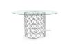 Picture of MARCANO 140 Glass Top Round 5PC Dining Set (Silver Stainless Steel Frame)