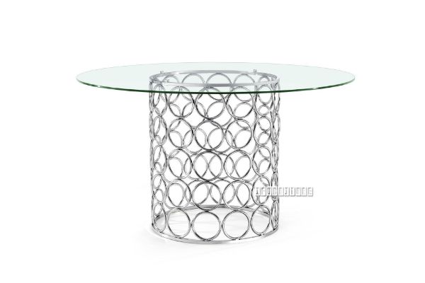 Picture of MARCANO Glass Top Dining Table Stainless Steel Frame (Silver)