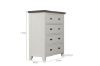 Picture of CAROL 4-Drawer Solid Acacia Wood Tallboy 