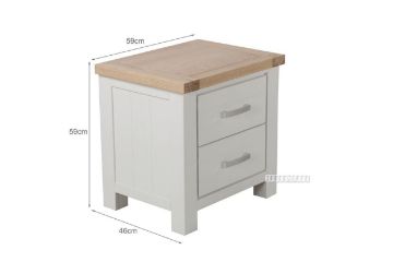 Picture of SICILY 2-Drawer Solid Wood with Ash Top Bedside Table 