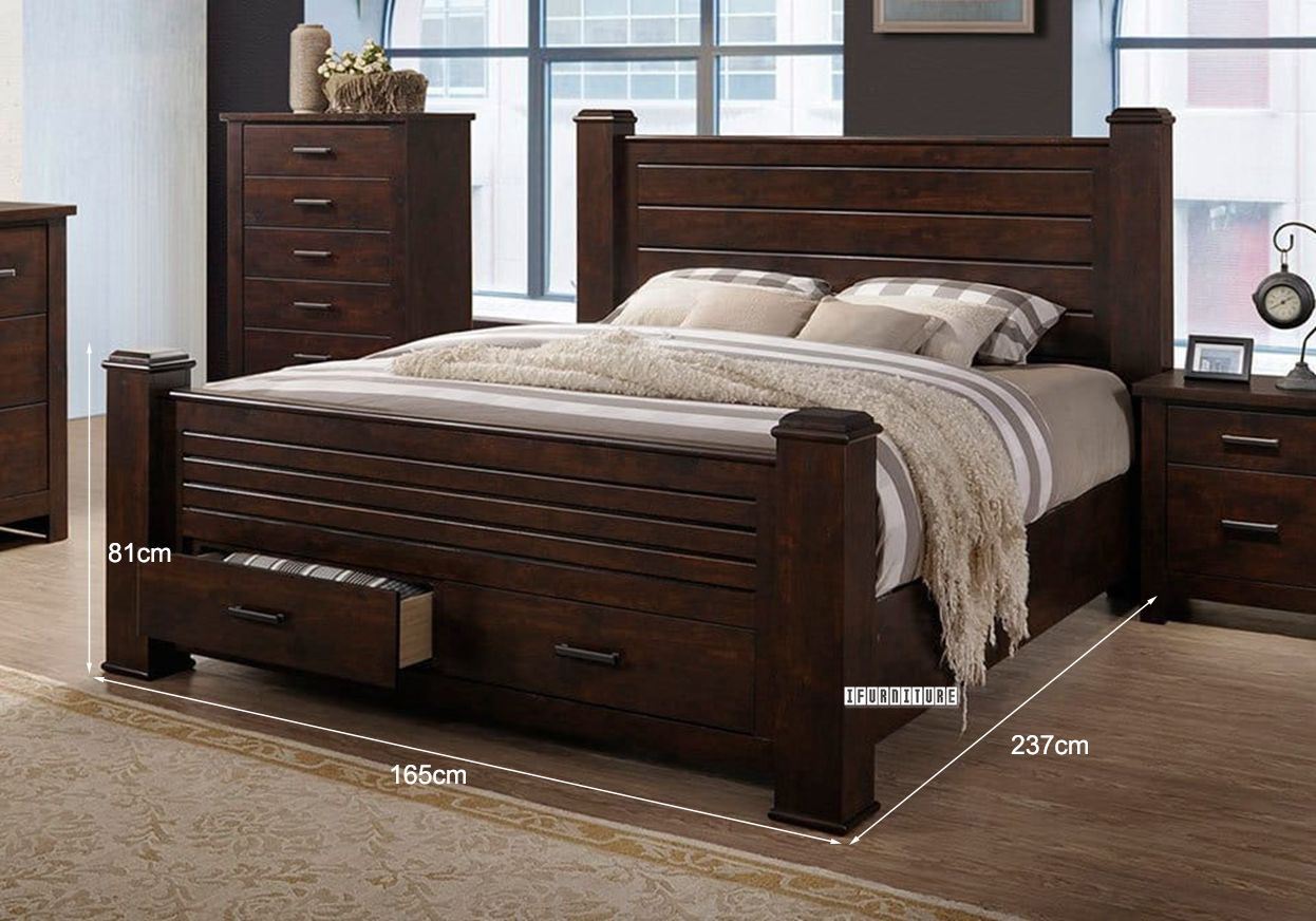 LIMERICK Bed Frame with Storage Box in Queen Size/Super King/Eastern
