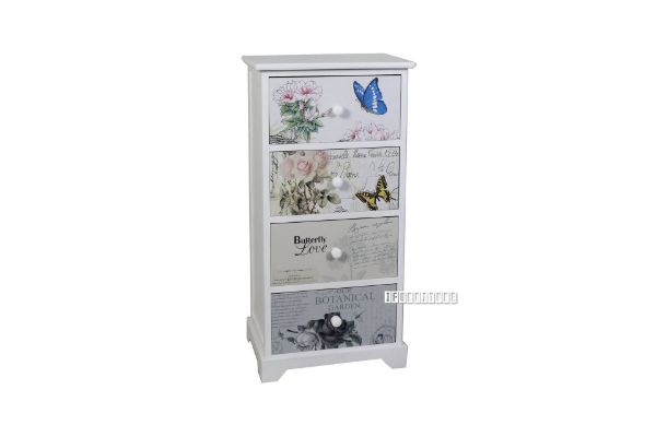 Picture of FLORIST Painted Cabinet With 4 Drawers *White