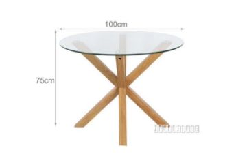 Picture of POLO Glass Round Dining Table - D100