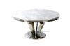 Picture of NUCCIO 150 Marble Top Stainless Round Dining Table *Light Grey