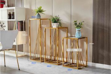 Picture of AUGUSTA Glass Top Gold Frame Side Table - Large