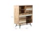 Picture of LEAMAN 125x100cm Solid Acacia Wood Display Cabinet