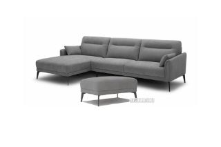 Picture of Dreamdom Sectional fabric Sofa *Grey - Facing Left With Ottoman
