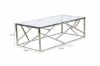 Picture of LELLA Rectangle Clear Glass Coffee Table (Silver)