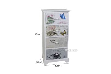 Picture of FLORIST Painted Cabinet With 4 Drawers *White