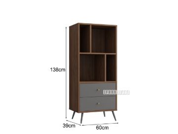 Picture of RIO 138x60cm Bookshelf Solid Lacquer (Real Dark Walnut Veneer)