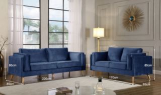 Picture of COOGEE Indigo Velvet Sofa - 3+2 Sofa Set