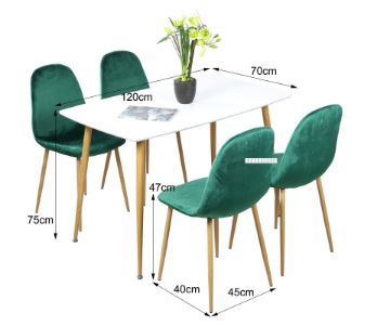 Picture of OSLO 5PC Dining Set (Green Velvet)