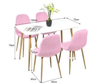 Picture of OSLO 5PC Dining Set (Pink Velvet)