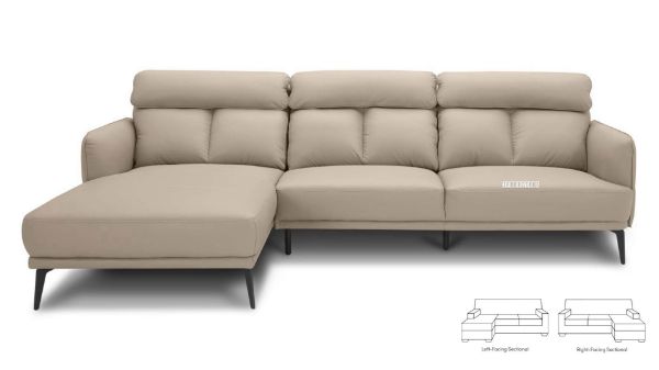 Picture of SIKORA 100% Genuine Leather Sectional Sofa - Chaise Facing Left