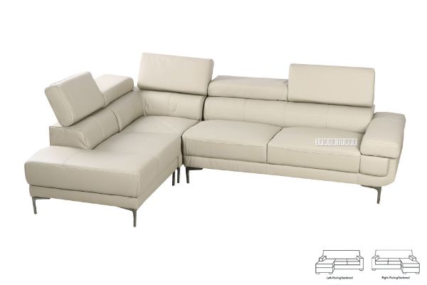 Picture of CLAUDIA Genuine Leather Sectional Sofa (Beige)