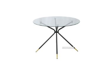 Picture of KORA 110 Glass Top Dining Table (Black + Gold)