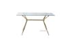 Picture of LASKY 140 Glass Top Gold Legs Dining Table