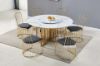 Picture of MARBELLO 140 ROUND MARBLE TOP STAINLESS STEEL DINING TABLE *GOLD