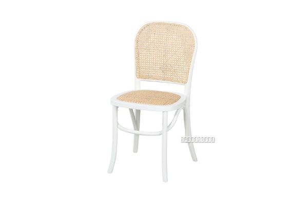 Picture of SYDNEE Solid Beech Rattan Back and Seat Dining Chair (White)