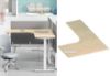 Picture of UP1 L-SHAPE Adjustable Height Desk (Oak Top White Frame) - 695-1185mm (150 Top)