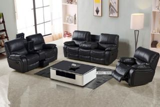Picture of PASADENA Reclining Sofa (Black) - 3RRC+2RRC+1R Set