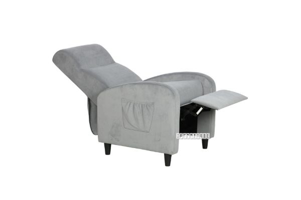 Picture of AMINAH Push Back Reclining Velvet Chair  *Light Grey