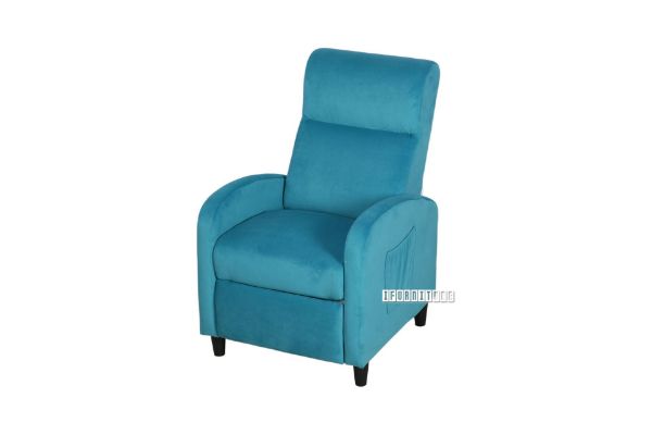 Picture of AMINAH Push Back Reclining Velvet Chair *Blue