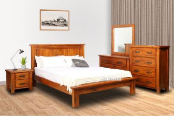 Picture of RIVERWOOD 4PC/5PC/6PC Bedroom Combo in Queen/ King Size (Rustic Pine)